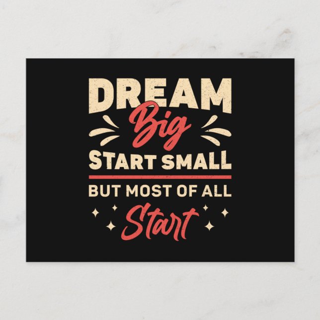 Cartão Postal Proprietário da empresa Dream Big Start Small CEO  (Frente)
