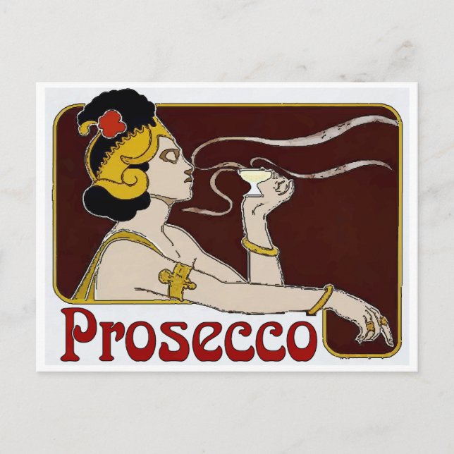Cartão Postal Prosecco, Mulher Espiando (Frente)