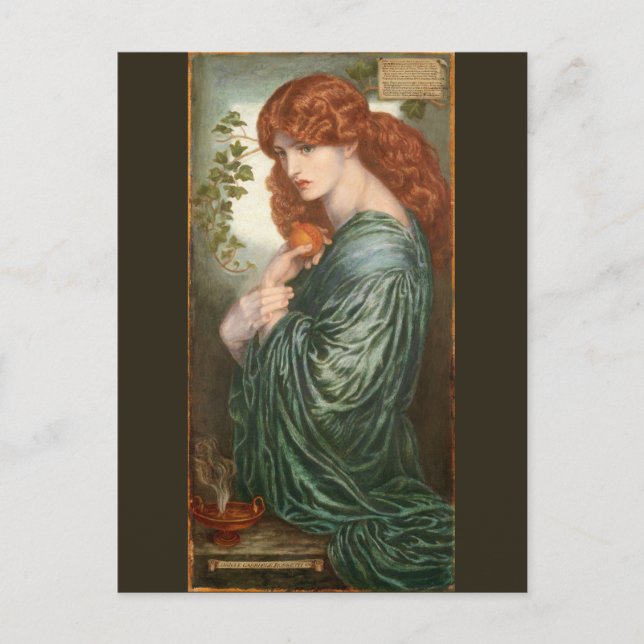 Cartão Postal Proserpina por Dante Gabriel Rossetti (Frente)