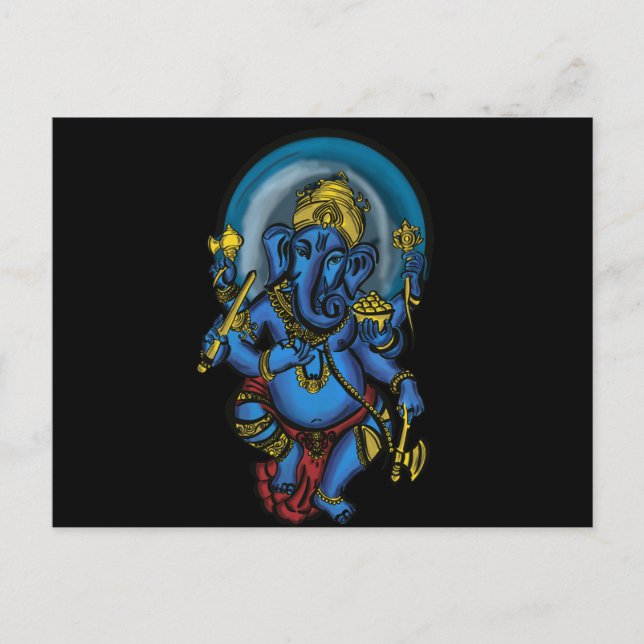 Cartão Postal Prosperidade de Ganesha (Frente)