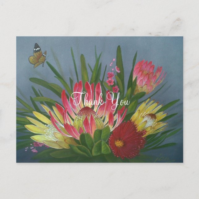 Cartão Postal Proteas Sul-Africanas Obrigado (Frente)