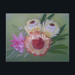 Cartão Postal Proteas Sul-Africanas Obrigado<br><div class="desc">Cartão de agradecimento do Flor Nacional da África do Sul para Casamentos ou qualquer ocasião.</div>