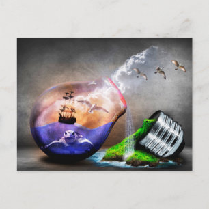 Cartão Postal Proteção Ambiental, Tartaruga do Mar e Imagem do