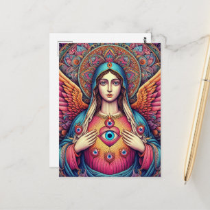Cartão Postal Proteção Contra o Mal Sagrado Coração de Maria