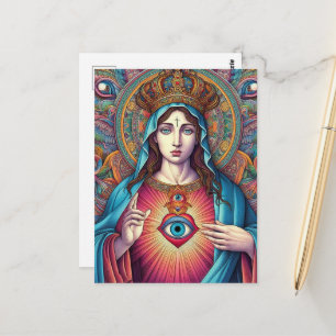Cartão Postal Proteção Contra o Mal Sagrado Coração de Maria