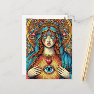 Cartão Postal Proteção Contra o Mal Sagrado Coração de Maria