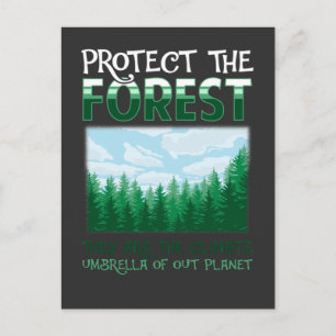 Cartão Postal Proteção Florestal Conscientização sobre a Naturez