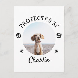 Cartão Postal Protected By Dog Photo Paw Print Design