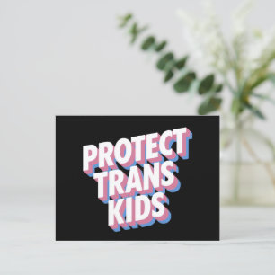 Cartão Postal Proteger Crianças Trans LGBTI+ Orgulho do Mês dos 