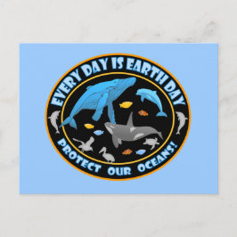 Cartão Postal Proteger o Dia da Terra dos Nossos Oceanos