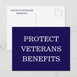 Cartão Postal Proteger os Benefícios dos Veteranos Político 