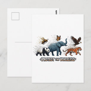 Cartão Postal Proteja os Animais Selvagens Ameaçados Sem Voz