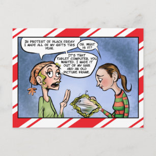 Cartão Postal Protesta da Black Friday Presente de Natal Carta d