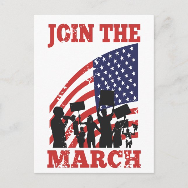 Cartão Postal Protesto Americano em Marcha em Wall Street (Frente)