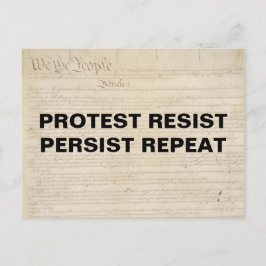Cartão Postal Protesto resiste insista Repita as Pessoas