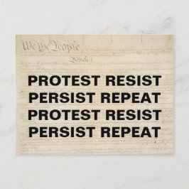 Cartão Postal Protesto resiste insista Repita as Pessoas