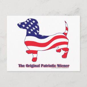 Cartão Postal Protetor Patriótico Original/Dachshund
