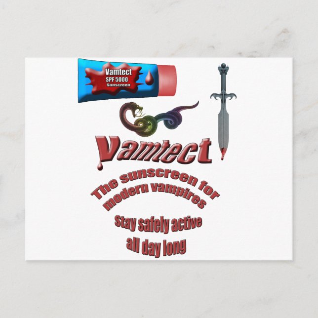 Cartão Postal Protetor solar vampiro (Frente)