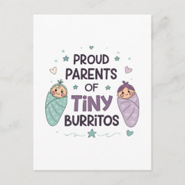 Cartão Postal Proud Parents of Tiny Burritos Art