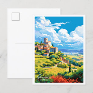 Cartão Postal Provence a ilustração da viagens vintage da França