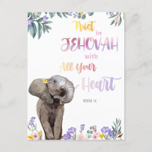 Cartão Postal Proverb 3:6 Confie em Jeová com todo seu coração