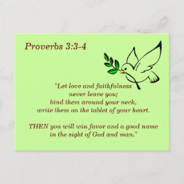 Cartão Postal Provérbios 3:3-4 Fidelidade Versículo da Bíblia pa