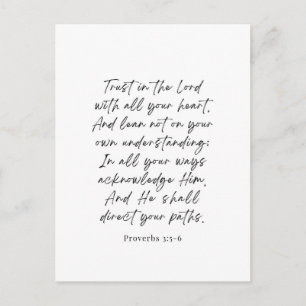 Cartão Postal Provérbios 3:5-6 Confiança no Senhor