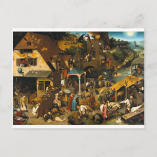 Cartão Postal Provérbios holandeses de Pieter Bruegel, o Velho