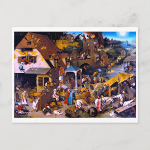 Cartão Postal Provérbios Países Baixos, Pieter Bruegel, o Velho