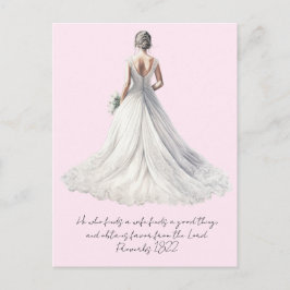 Cartão Postal Proverbs 18:22 Wedding Greeting Card
