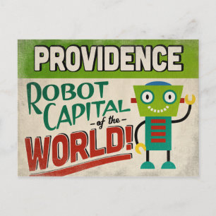 Cartão Postal Providence Rhode Island Robot - Engraçado Vintage