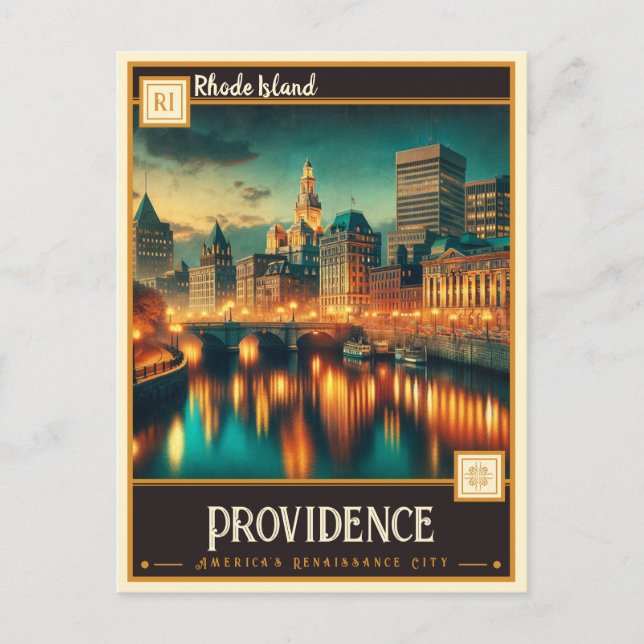 Cartão Postal Providence, Rhode Island | Vintage (Frente)