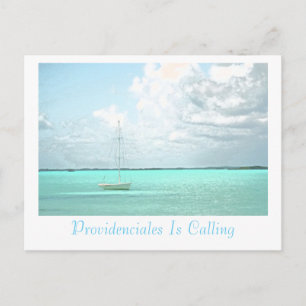 Cartão postal, "PROVIDENCIALES IS CHAMING"/BARCO D