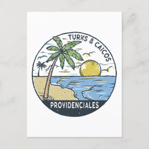 Cartão Postal Providenciales Turks e Caicos Vintage