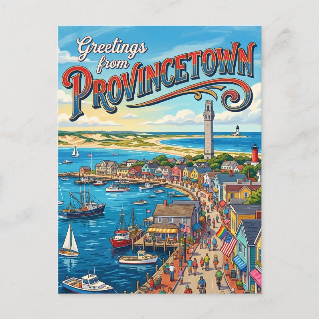 Cartão Postal Provincetown EUA (Frente)