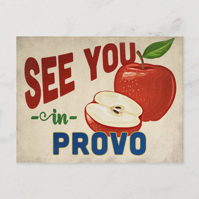Cartão Postal Provo Utah Apple - Viagens vintage (Frente)