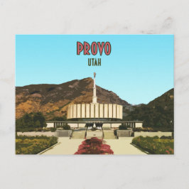 Cartão Postal Provo Utah Temple Vintage