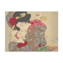 Provoando o Gato (1888) impressão de Tsukioka Yosh