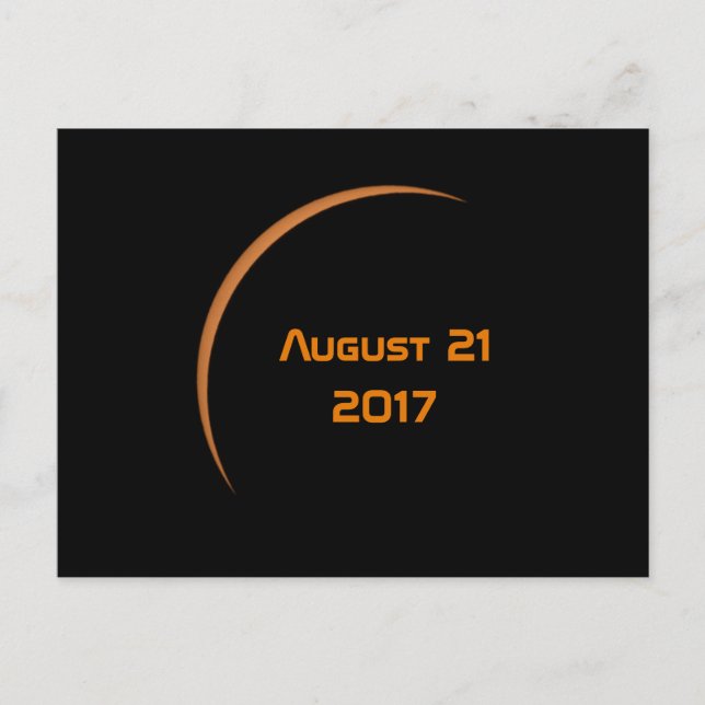 Cartão Postal Próximo do Máximo 21 de agosto de 2017 Eclipse Sol (Frente)
