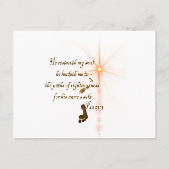 Cartão Postal Psa 23.3 O Senhor é o meu Shepard (Frente)
