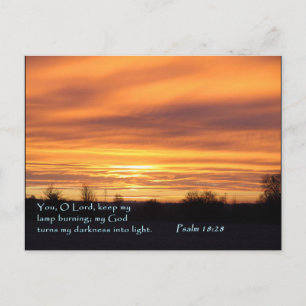 Cartão Postal Psalm 18:28 Sunrise
