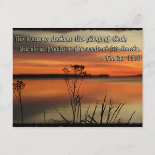 CARTÃO POSTAL PSALM 19:1 BÍBLIA SCRIPTURE HEAVENS DECLARE GLORY