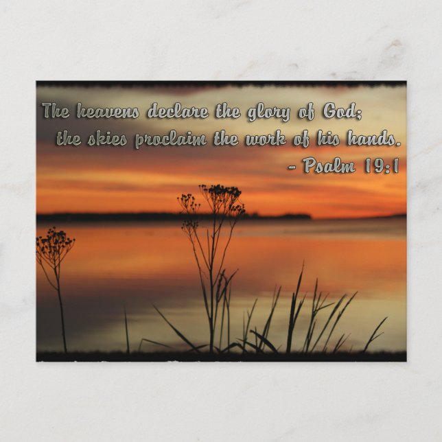 CARTÃO POSTAL PSALM 19:1 BÍBLIA SCRIPTURE HEAVENS DECLARE GLORY (Frente)
