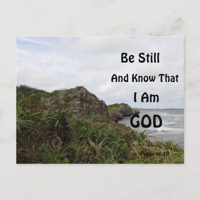 Cartão Postal Psalm 46:10 Oceanside Custom Text Christian (Frente)