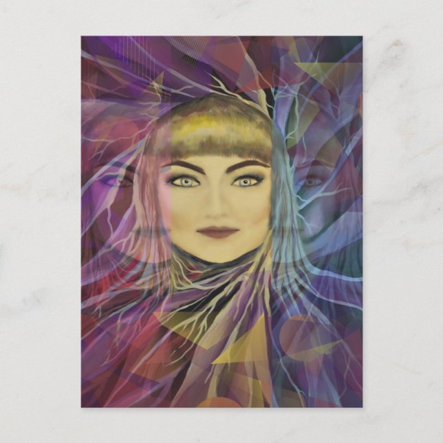 Cartão Postal Psychedelia Dreamy Girl (Frente)