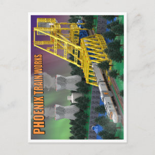 Cartão Postal PTW Trem Atômico na Ponte Postalete