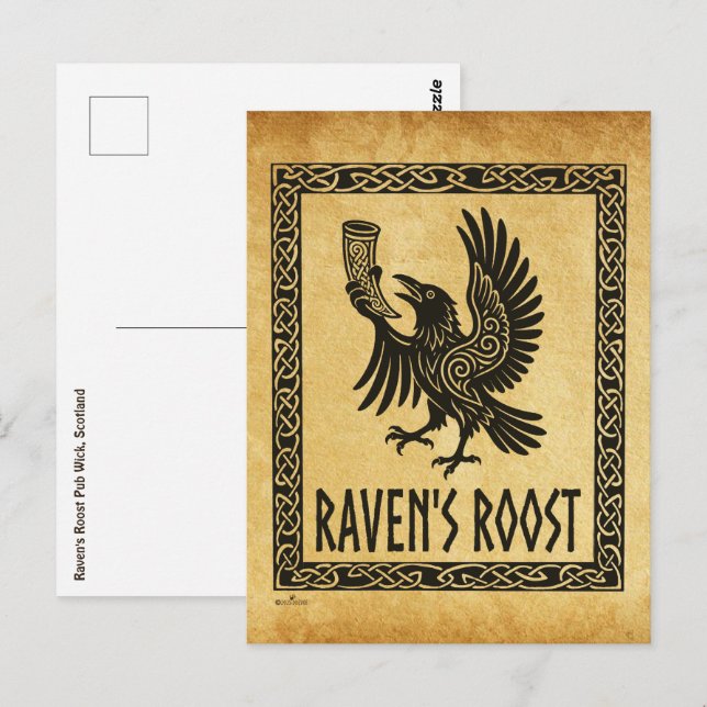 Cartão Postal Pub Raven's Roost Wick Escócia (Frente/Verso)