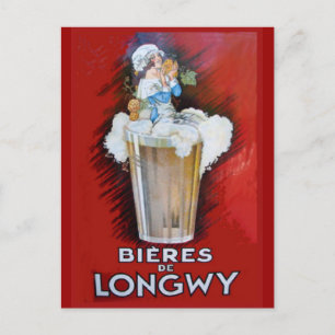Cartão Postal Publicidade da Replica Vintage, Bieres de Longwy