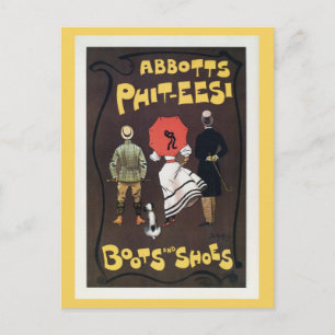 Cartão Postal Publicidade de calçados e botas britânicas Vintage