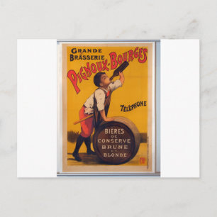 Cartão Postal Publicidade de cerveja Vintage poster Grande brass